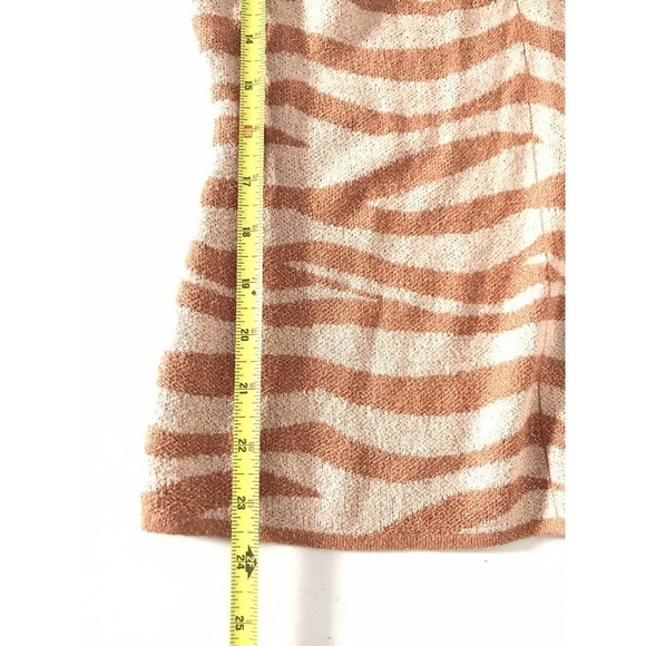 Anthropologie | Cora Zebra Animal Print Tank Size S Orange Metallic Rose Gold - Picture 10 of 12